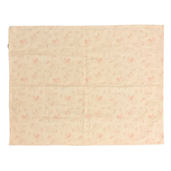 Peacock Alley Bird Print Baby Girls Blanket Pink & White Cotton Made In Portugal - Picture 5 of 8